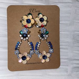 J.crew sequin embellish statement earrings